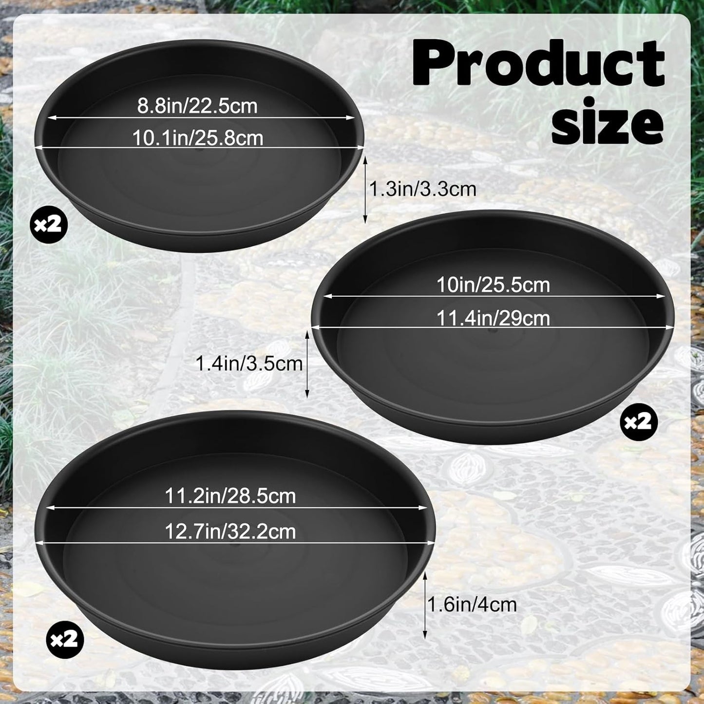 3 Size Round Stepping Stone Molds, 8.8''/10''/ 11.2'' Reusable Concrete Mold for Garden Stepping Stones Large Tray for Concrete and Stained Glass for Garden Walk Way