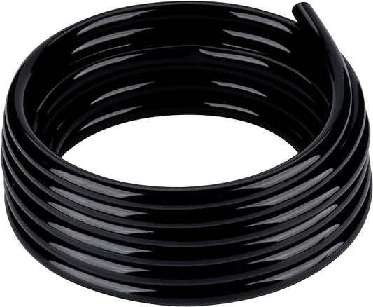 Black Vinyl Tubing 1/2” ID × 5/8” OD - 25 Feet PVC Flexible Plastic Tube Hybrid Hose, Transfer Water Air Oil for Pond Fountain Garden, Non-toxic and BPA free