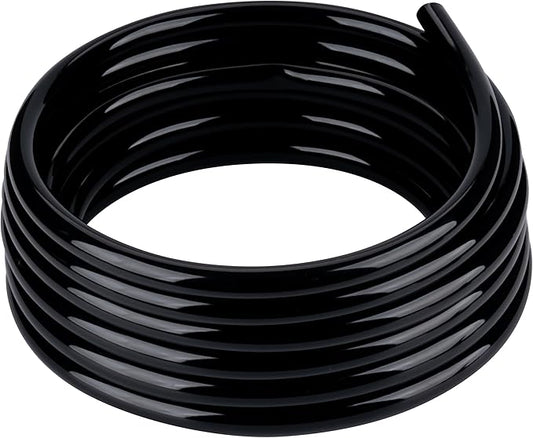 Black Vinyl Tubing 1/4” ID × 3/8” OD - 25 Feet PVC Flexible Plastic Tube Hybrid Hose, Transfer Water Air Oil for Pond Fountain Garden, Non-toxic and BPA free