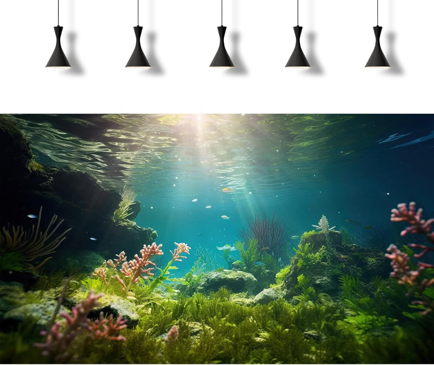 Ocean Floor Fish Tank Background Under The Sea Aquarium Background Underwater Aquatic Plants Sunray Terrarium Backgrounds Deep Sea Rock Tropical Aquarium Fish Tank Backgrounds Decors 30x18in