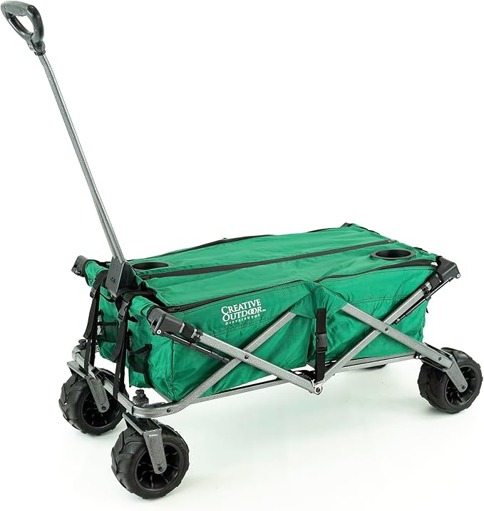 Creative Outdoor All-Terrain Deluxe Wagon | 360 Swivel All Terrain Wheels | Great for Beach, Park, Garden & Tailgate | Multiple Color Options