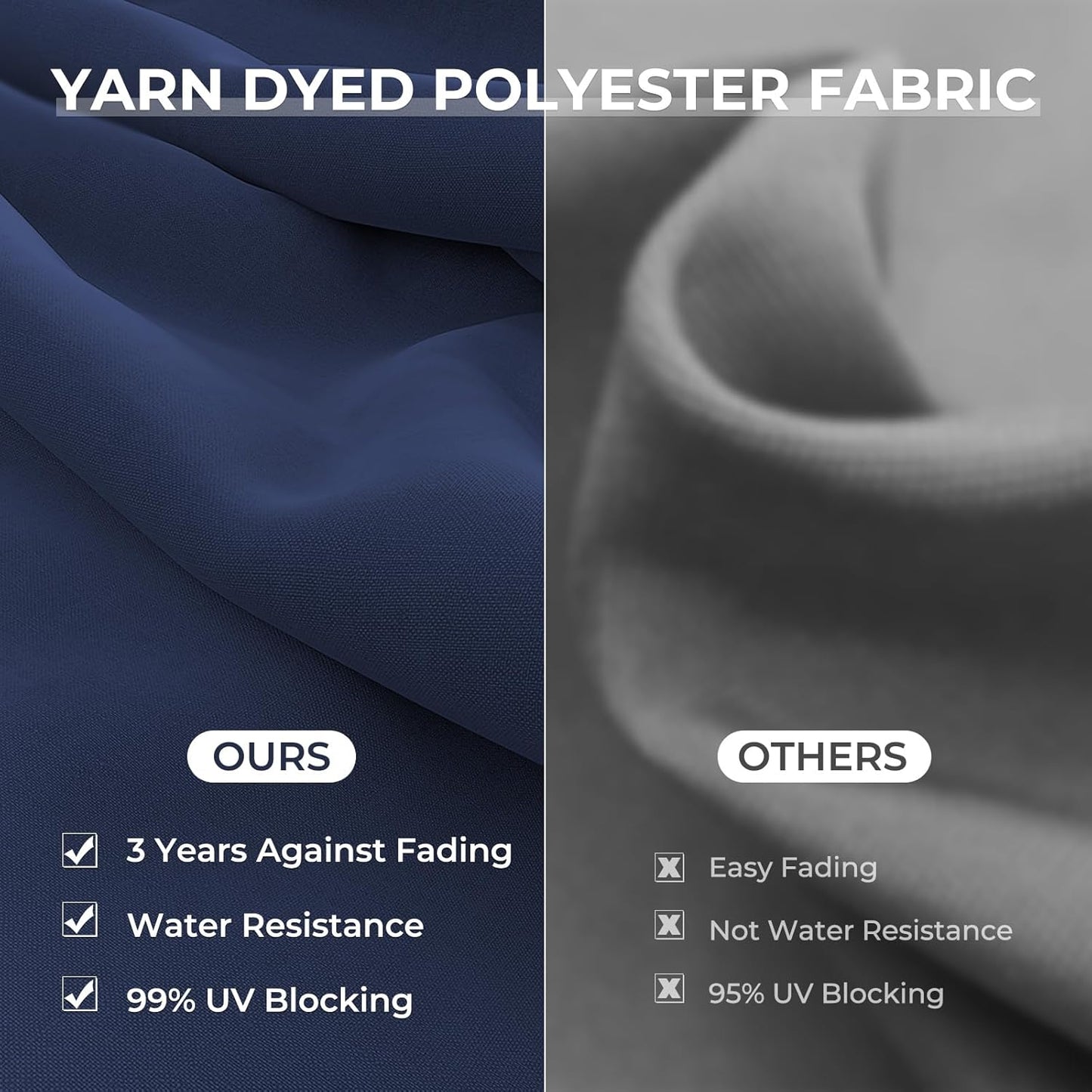 Grand patio 10x10 FT Patio Cantilever Umbrella with Base Outdoor Large Square Tilting Offset Umbrellas for Poolside Deck (Navy Blue, 10x10 FT)