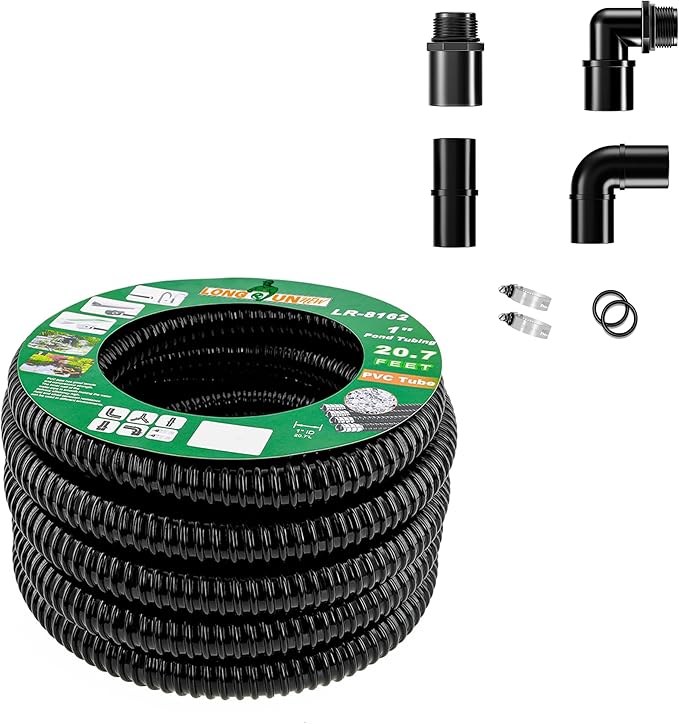 1.25" ID x 23.6 Ft Premium Flexible PVC Pond Tubing - Durable, Kink-Resistant, and Multipurpose for Ponds, Water Features, Filters, and More - Easy Installation and Concealment