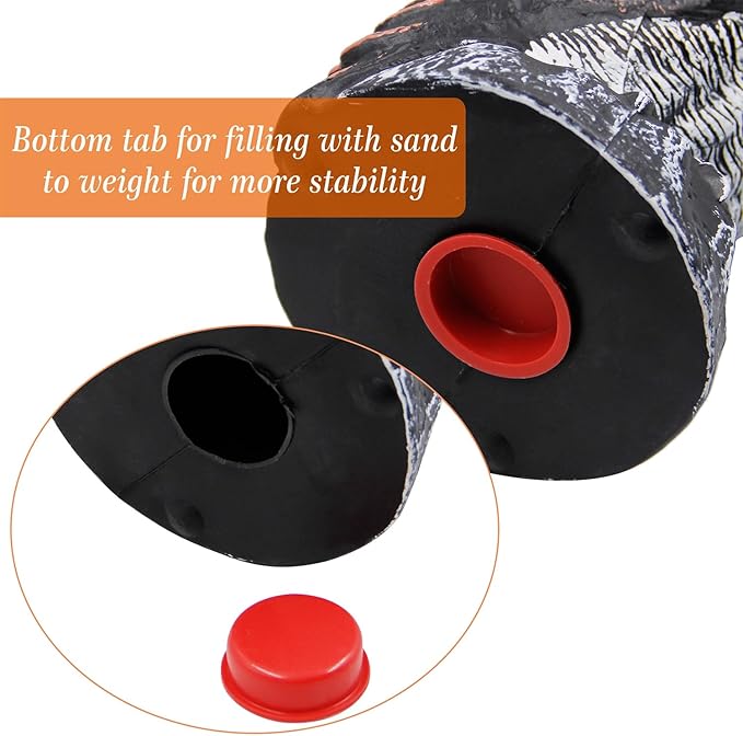 Hausse 3 Pack Bird Scarecrow Fake Horned Owl Decoy, Rotating Head Plastic Owl Bird Deterrents, Nature Enemy Horned Pest Repellent for Outdoor Garden