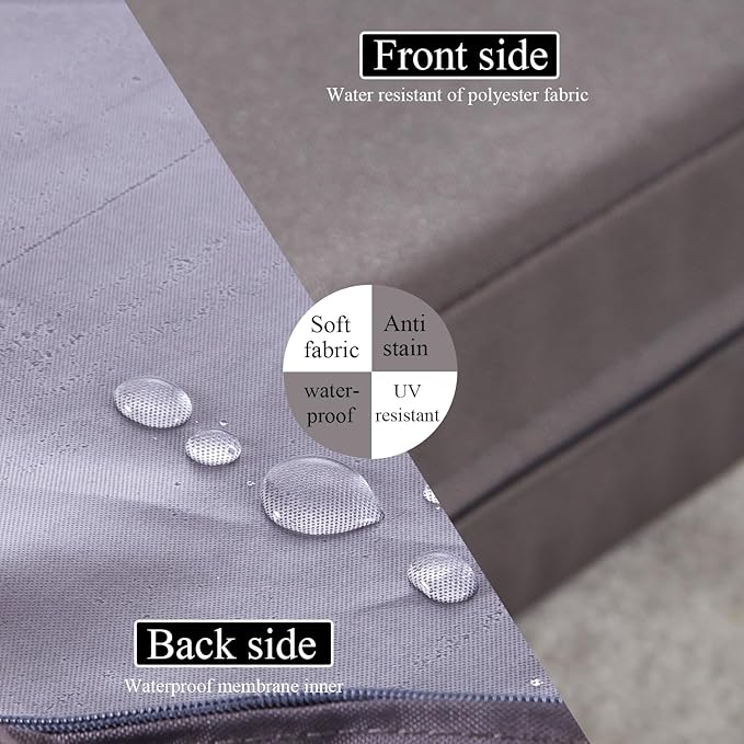 15 x 15 Inch Round Cushions for Outdoor Furniture Non-Slip Waterproof Patio Bistro Chair Cushion with Ties Bar Stool Seat Cushion for Kitchen Chairs Set of 2, Dark Gray