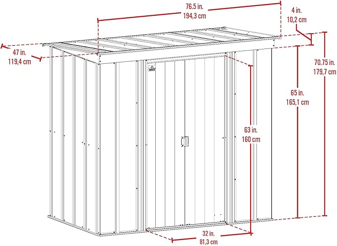 Cover It 6' x 4' Galvanized Steel Outdoor Storage Shed with Pent Roof and Lockable Sliding Doors, Weather-Resistant Steel Storage Shed for Backyards, Tan