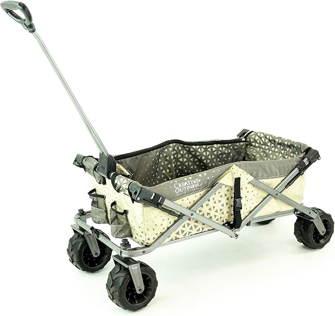 Creative Outdoor All-Terrain Deluxe Wagon | 360 Swivel All Terrain Wheels | Great for Beach, Park, Garden & Tailgate | Multiple Color Options