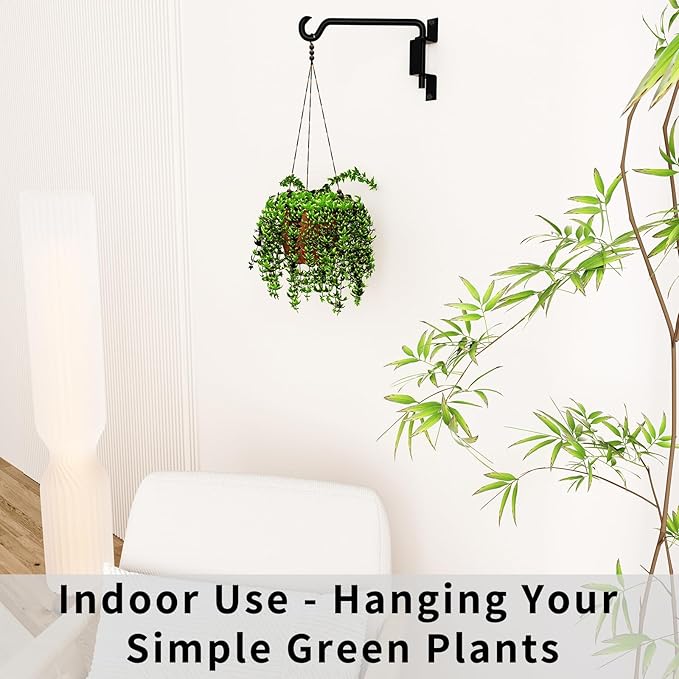 10 Inch Hanging Plant Holder, Wall Plant Hanger, Plant Hangers Outdoor, Swivel Plant Hanger, for Outdoor Hanging Bird Feeders, Wind Chimes, Plant Baskets, Black