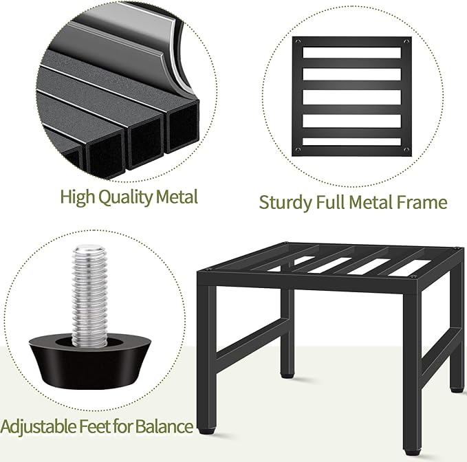 Plant Stand Indoor Outdoor, Heavy Duty Wrought Iron Pedestal Stands Metal Plant Stand for Indoor Outdoor, Sturdy Low Flower Stand Display Planter Shelf, 3pcs, Black