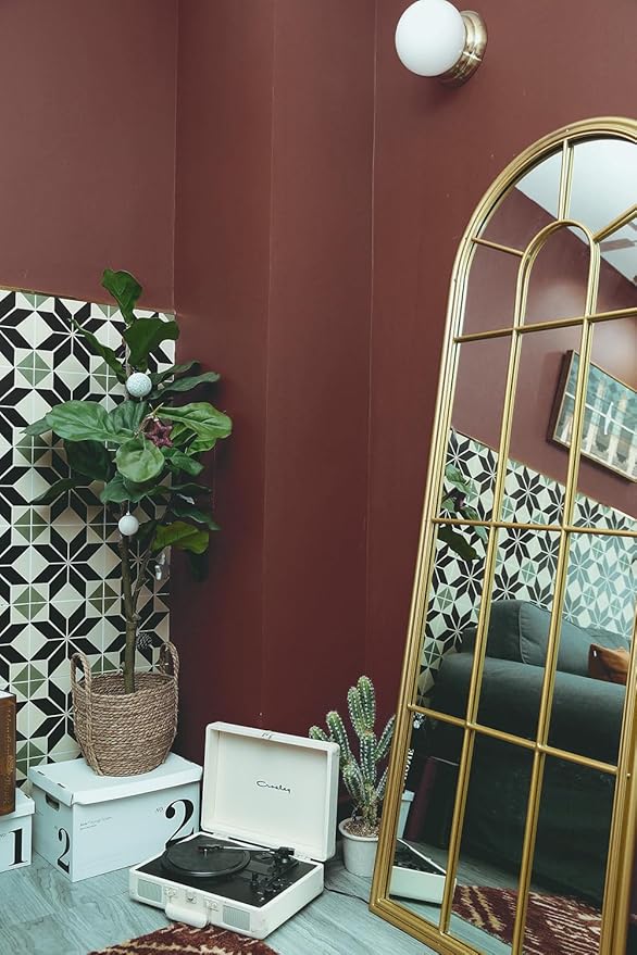 Dimoon 78.7''x17.7'' Red Peel and Stick Wallpaper Contact Paper Modern Self Adhesive Wall Paper Removable Renter Friendly Textured Solid Color Shelf Cabinet Vinyl Roll (78.7''x17.7'',Bordeaux Red)