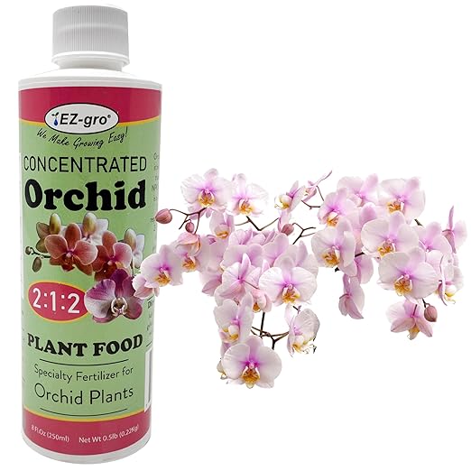Professional Liquid Orchid Fertilizer by EZ-gro | 3:1:2 Ratio of Concentrate Indoor Plant Fertilizer for Orchid Food | 8 oz