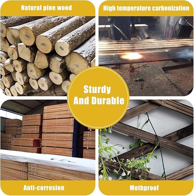 2 PCS Expandable Garden Trellis, 12" x 75" Wooden Lattice Fence Wall Panel Stretchable Decorative Fences Lattice Trellis for Climbing Plants Outdoor Ivy Vine Rose Clematis Garden Patio Room Decor (2)