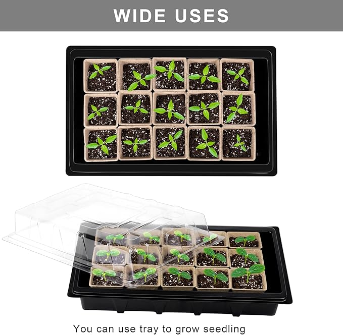 Aodaer 247 Pack Seed Starter Kit Including Peat Pots for Seedlings Seed Starter Tray with Plant Labels, Tool, Plastic Growing Trays Germination Tray Paper Seedling Cups for Indoor Outdoor Garden