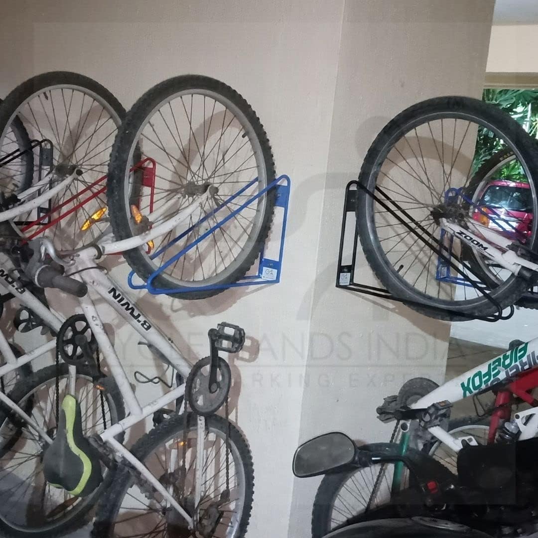 Bike Wall Mount Vertical Hanger for Home Space Saving Bike Rack Storage Mount for Garage or Home, Bicycle Holder for Mountain Bikes Road Bikes Holds up to 77lbs, Red,Pack of 1