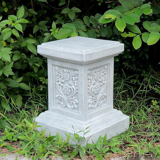 Classic Statuary Stand Garden Pedestal Sculpture Decor Plinth Base Riser, Outdoor or Indoor Resin Statuary Pedestal, 12.6"(H) x 9.5"(L) x 9.5"(W)