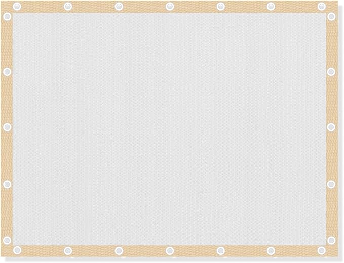VICLLAX Shade Fabric Sun Shade Cloth with Every 2 FT Grommets for Patio Garden Pergola Cover Canopy 22x23 FT, Cream