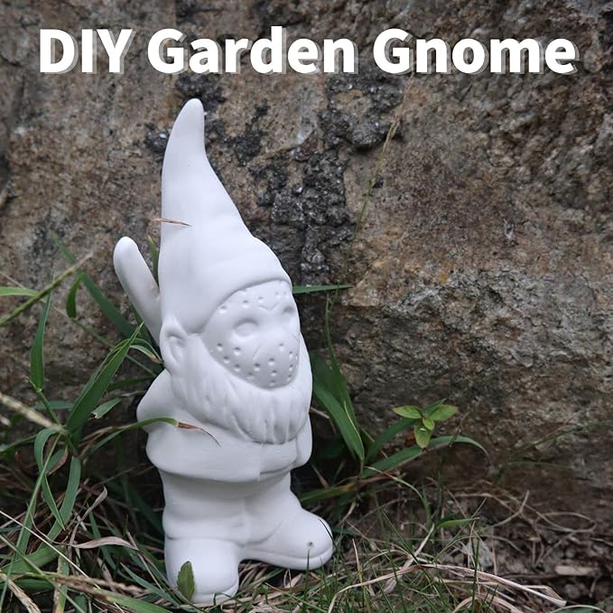 Garden Gnome Ceramics to Paint Garden Gnome Horror Halloween Gothic Indoor Home Decor Gifts Ready to Paint Ceramic