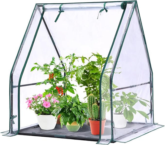 Mini Greenhouse for Indoor Outdoor: Ohuhu Tabletop Portable Green House with Waterproof Pad for Small Plants Nursery Germination, 36"x36"x42" Light Duty Cover Tent Humidity Dome Seedling Accessory