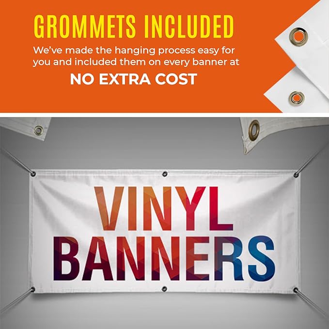 Personalized Passion Vinyl Banner 6' x 2' - Customized Banner for Business, Graduation, Birthday Parties, Indoor Outdoor Use - Full Color 13oz Vinyl Custom Signs with HD Printed Text, Photos and More