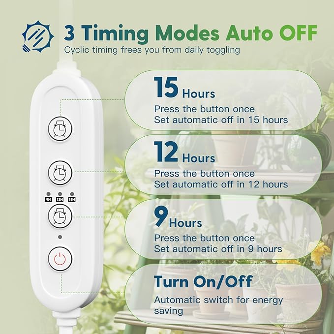 FREELICHT 4 Pack 4FT LED Grow Light with Timer, 40W (250W Equivalent), Full Spectrum Grow Lights for Indoor Plants with 9/12/15H Timer, Linkable Plant Growing Lamp for Hydroponic Plants Seeding Veg