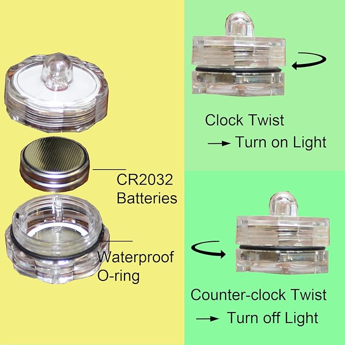 Bright LED Floral Tea Light Vase Submersible Lights for Party Wedding (Pink, 60 Pack)