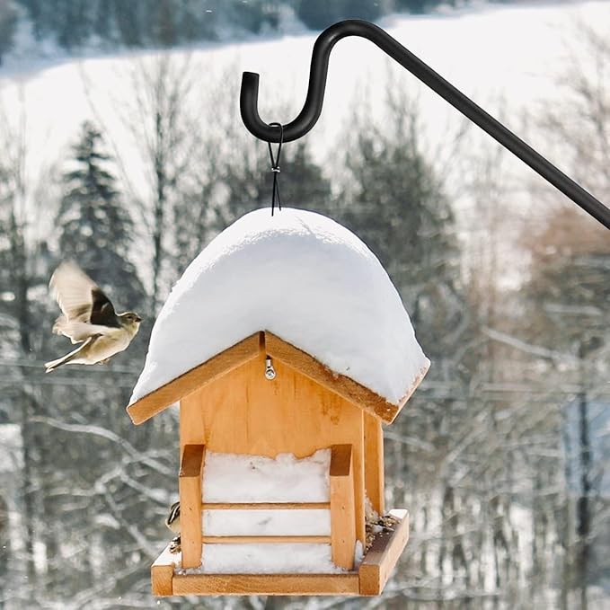 ERYTLLY Extended Rail Hook Fence Deck Heavy Duty Bird Feeder Hook 360 Degree Rotary and Length Adjustable Plant Bracket for Bird Feeders, Planters, Suet Baskets, Lanterns, Wind Chimes and More