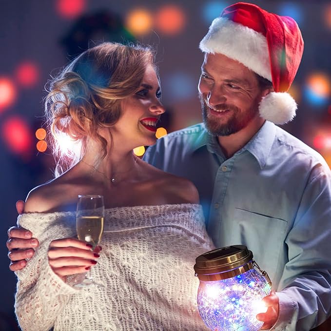 Hanging Outdoor Solar Lights, 2 Pack 30LED Lanterns Decorative Outdoor Lights,Solar Powered Waterproof Landscape Lights with Handle for Tree Yard Garden Patio Fence Holiday Decor(Multicolor)