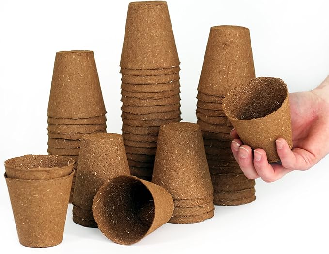 Daniel's Plants 3" Naked Pots | Natural Plantable Seed Starter Pots | OMRI-Listed Biodegradable Pots for Seedlings | Enhanced Drainage & Aeration | Earth Friendly - Peat Free | 16 Pack 3 Inch Round