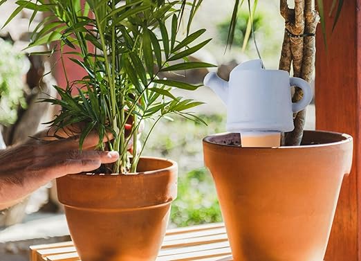 4 Pack Plant Watering Devices, Watering Can Shape Terracotta Watering Spikes, Vacation Self Watering Planter Insert, Automatic Plant Waterer for Indoor Outdoor Plants (Watering Cans)