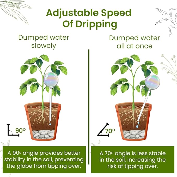 4 Pcs Iridescent Self Watering Globes, Glass Rainbow Plant Watering Globes, Self Watering Planter Insert, Automatic Plant Waterer Indoor, Plant Watering Devices, Plant Water Globes, Watering Bulb