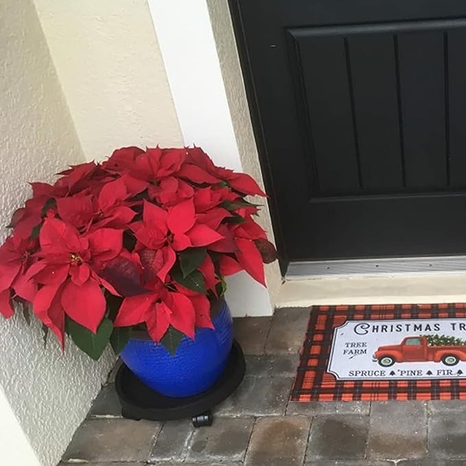 2 Pack of 12.6 Inch Heavy Duty Plant Caddy with Wheels,Rolling Plant Stand Pot Trolley,Wheeled Planter Saucer Tray,Potted Flower Mover Dolly with Casters Round Coaster for Indoor Outdoor