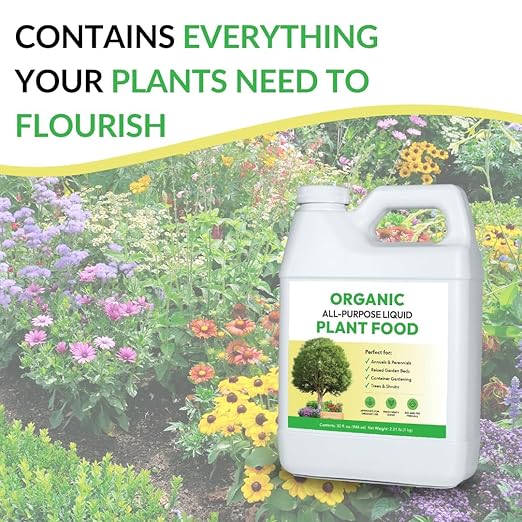 FOOP Organic All-Purpose Liquid Plant Food - Use on All Outdoor Plants: Flower Beds, Vegetable Gardens, Container Gardening | Concentrated Liquid Fertilizer (1 Gallon, 2 Pack, Mixes to 256 Gallons)