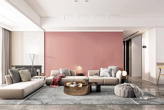 Dimoon 236''x17.7'' Pink Peel and Stick Wallpaper Contact Paper Modern Self Adhesive Wall Paper Removable Renter Friendly Textured Solid Color Shelf Cabinet Vinyl Roll (236''x17.7'',Rose Pink)