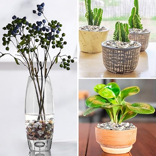 10lbs Mixed Color Pebbles for Landscaping, 3/8inch Small Rocks for Succulent Cactus Planters, Natural Polished Pebbles, River Rocks for Plants, Vases, Garden