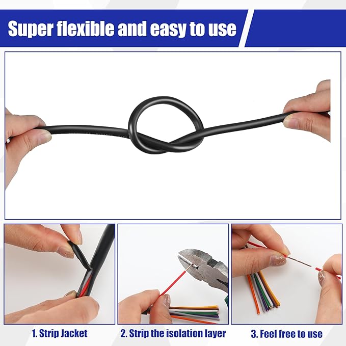 Hoolerry Solid Sprinkler System Wire 18 Gauge Irrigation Wire with UV Resistant PVC Jacket Sprinkler Cable for Underground Irrigation Field Central Control System 30v Ul Listed(18/4, 50 Ft)