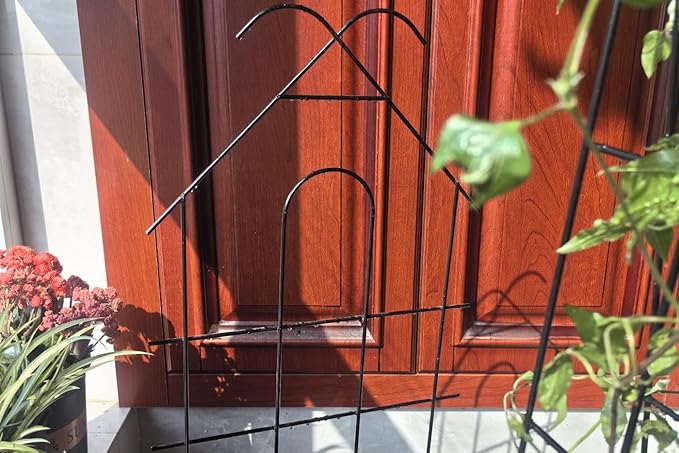 ARIFARO 32'' Metal Garden Trellis for Climbing Plants, Indoor/Outdoor Sturdy Plant Trellis for Potted Plants,House Plants, Climbing Vines, Pack of 4, Black