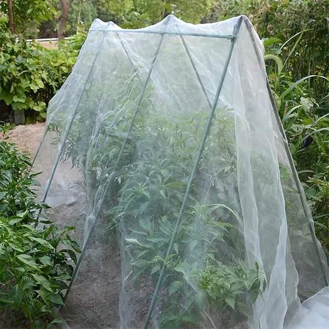 Agfabric Garden Netting 6.5'x30' Insect Pest Barrier Bird Netting for Garden Protection,Row Cover Mesh Netting for Vegetables Fruit Trees and Plants,White