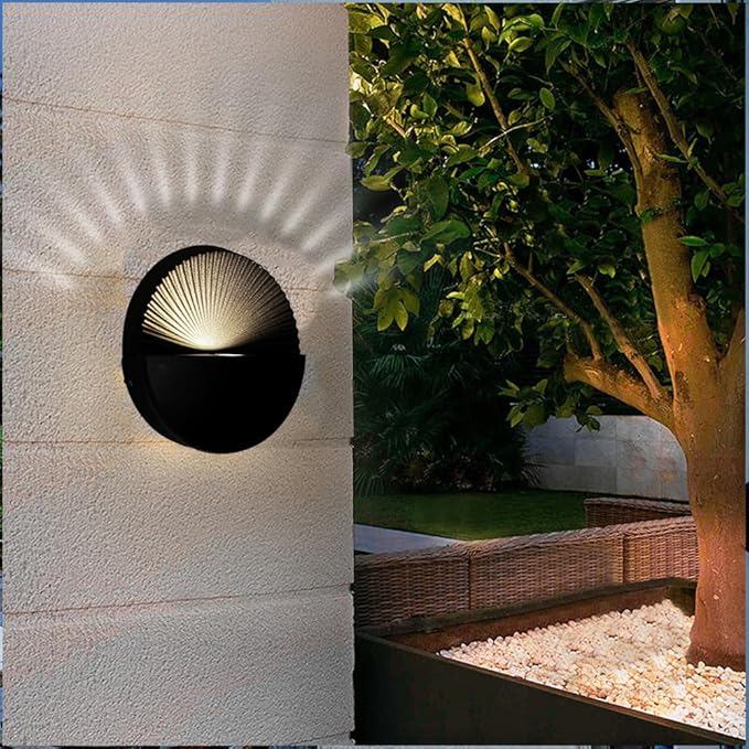 6W Wall Lamp,Exterior Waterproof Wall Sconces Light Fixture,110V Wall Mount Light 3000K Warm White Porch Lights for Garage,House,Garden,Patio 4Pack (Black)