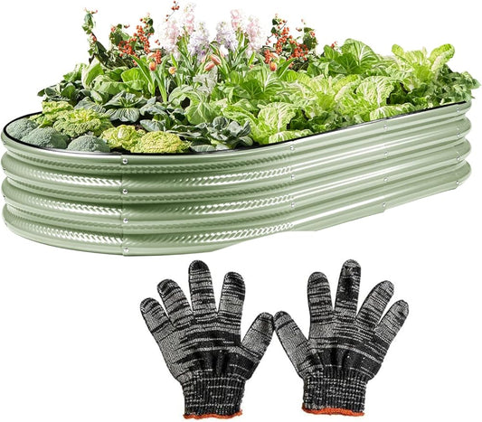 Raised Garden Bed, Galvanized Planter Raised Beds for Outdoor,Vegetables, Flowers & Herbs, Heavy-Duty Metal Raised Garden Beds Outdoor, Rust-Resistant & Easy Assembly (Green, 6x3x1 ft)