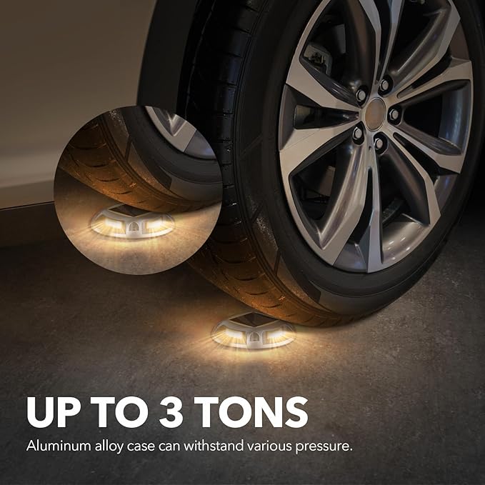 AGPTEK Solar Driveway Lights Outdoor 24 Pack, 2 Color Modes LED Deck Dock Marine Waterproof Driveway Marker Lights for Step Sidewalk Stair Garden Pathway Walkway Yard (Warm White/Cool White)