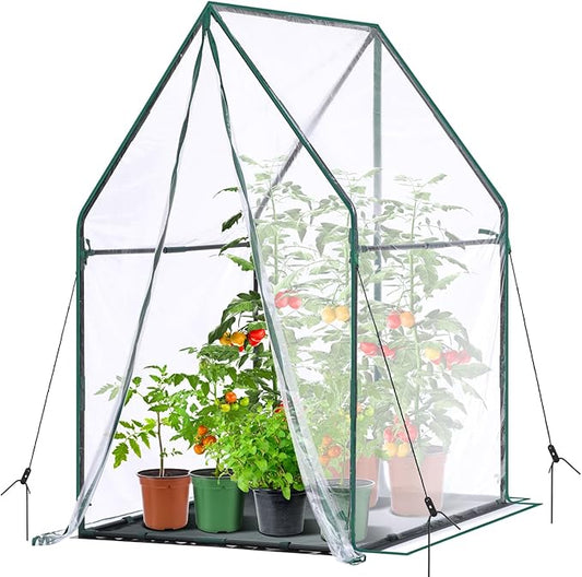 Mini Greenhouse for Indoor Outdoor: Ohuhu Portable Green House with Waterproof Pad for Small Plants Nursery Germination, 36"x36"x58.5" Heavy-Duty PVC Cover Tent Humidity Dome Seedling Accessory