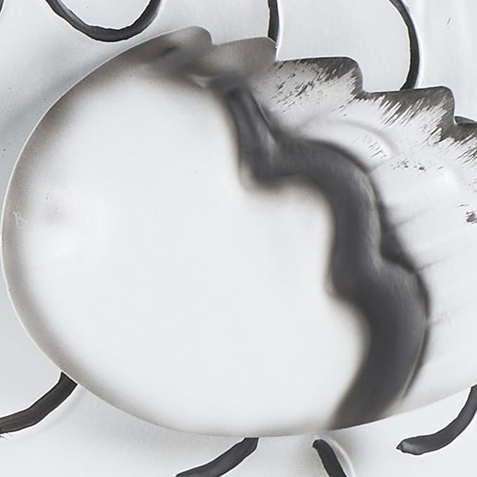 Deco 79 Metal Rooster Decorative Garden Sculpture Garden Statue with Black Texturing and Red Accents, Outdoor Sculpture 15" x 6" x 18", White