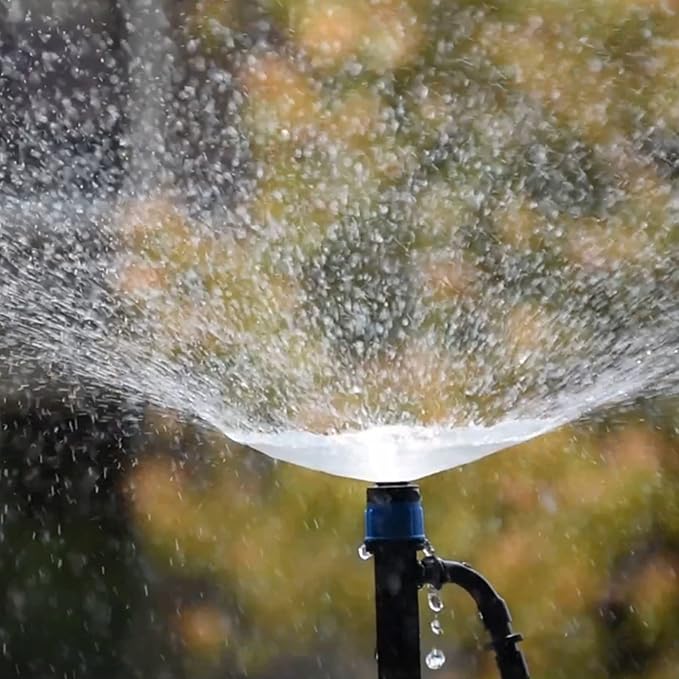 Lxcom Lighting 100 Pack Irrigation Drippers Drip Emitters Micro Spray Adjustable 360 Degree Full Circle Pattern Water Flow Irrigation Drippers Micro Bubbler Sprinkler Drip System Parts Drip Irrigation