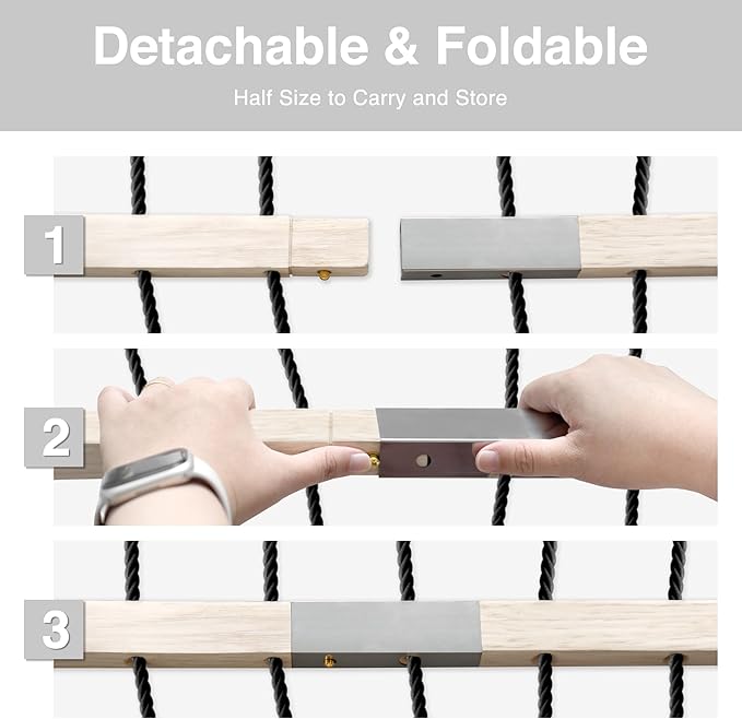 13FT Hammocks, Traditional Hand Woven Cotton Rope Hammock with Free Extension Chains for Outdoor Indoor Patio Yard 450 LSB Capacity for Two Person (Dark Grey)