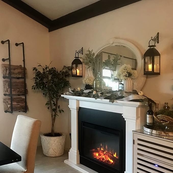 2 Pieces 6-Inch Outdoor Indoor Small Decorative Iron Wall Hooks for Hanging Lanterns Solar Lights Hummingbird Feeders Wind Chimes Hangers, Black