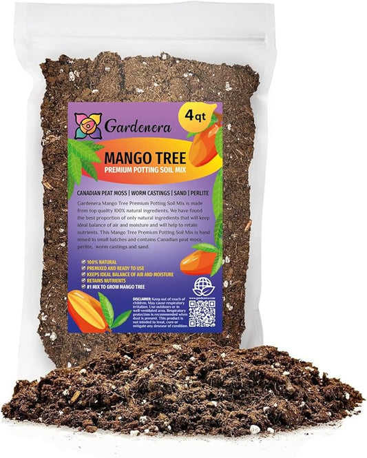 Mango Tree Potting Mix - Promote Strong Roots and Bountiful Yields with Our Premium Blend - 4 Quart