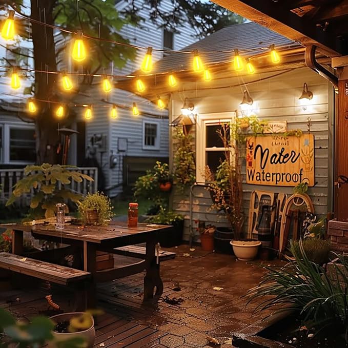 150FT Outdoor String Lights with Remote, Garden Patio Decor with 2500K Warm White, 75+3 LED Edison Bulbs, Support Timer Dimmable Waterproof Shatterproof for Yard Outside Porch Deck Backyard