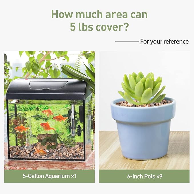 GASPRO Drainage Pebbles for Indoor Plants, 1/5 Inch Small Rocks for Potted Plants, Decorative Pebbles for Succulent, Cactus, Crafts, Bamboo, Pea Gravel for Landscaping, Aquarium, Fish Tank, 5lbs