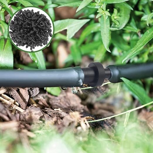 50PCS Drip Line Plugs Drip Irrigation 1/4" Barbed Tubing End Plugs, Tubing End Cap Irrigation Stopper Goof-Hole Plugs Drip for Sprinkler Systems 1/4 Drip Irrigation Fittings Plugs Connectors