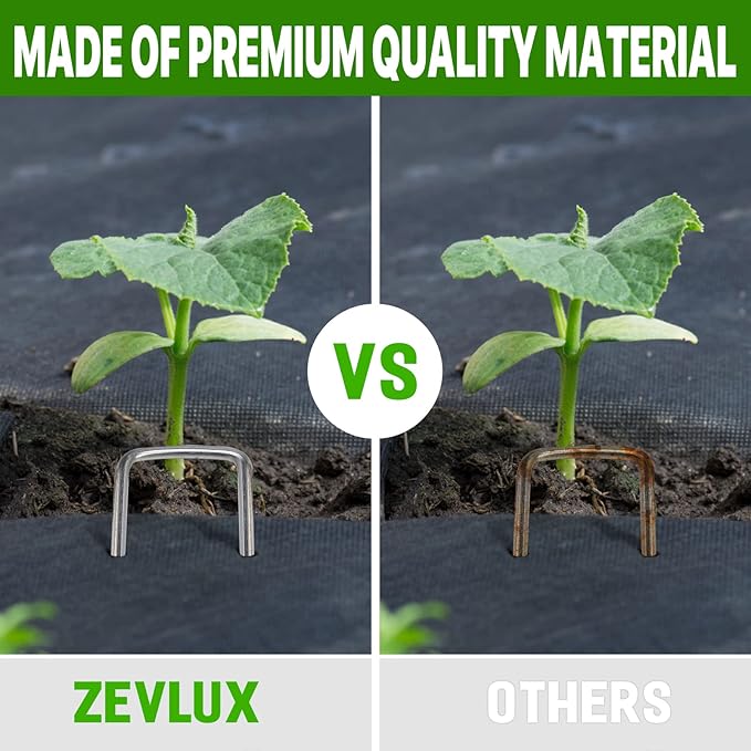 25pcs 6 Inch Garden Landscape Staples 11 Gauge Galvanized Lawn Stakes, Heavy Duty Sod Pins for Fences, Lawns, Weed Barriers, and Landscape Fabrics, Netting, Irrigation Hose, Floor Mats